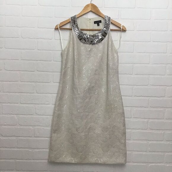 DRESS Silver Off White Le Chateau XS Jewels Embellishments silver bling bling - Picture 14 of 14